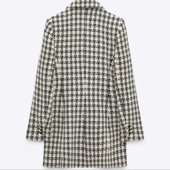 Zara Women's White And Black Double Breasted Tailored Coat. Size M - Picture 3 of 17